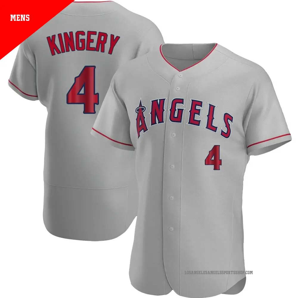 Men's ＃4 Scott Kingery Los Angeles Angels Gray Authentic Road Jersey