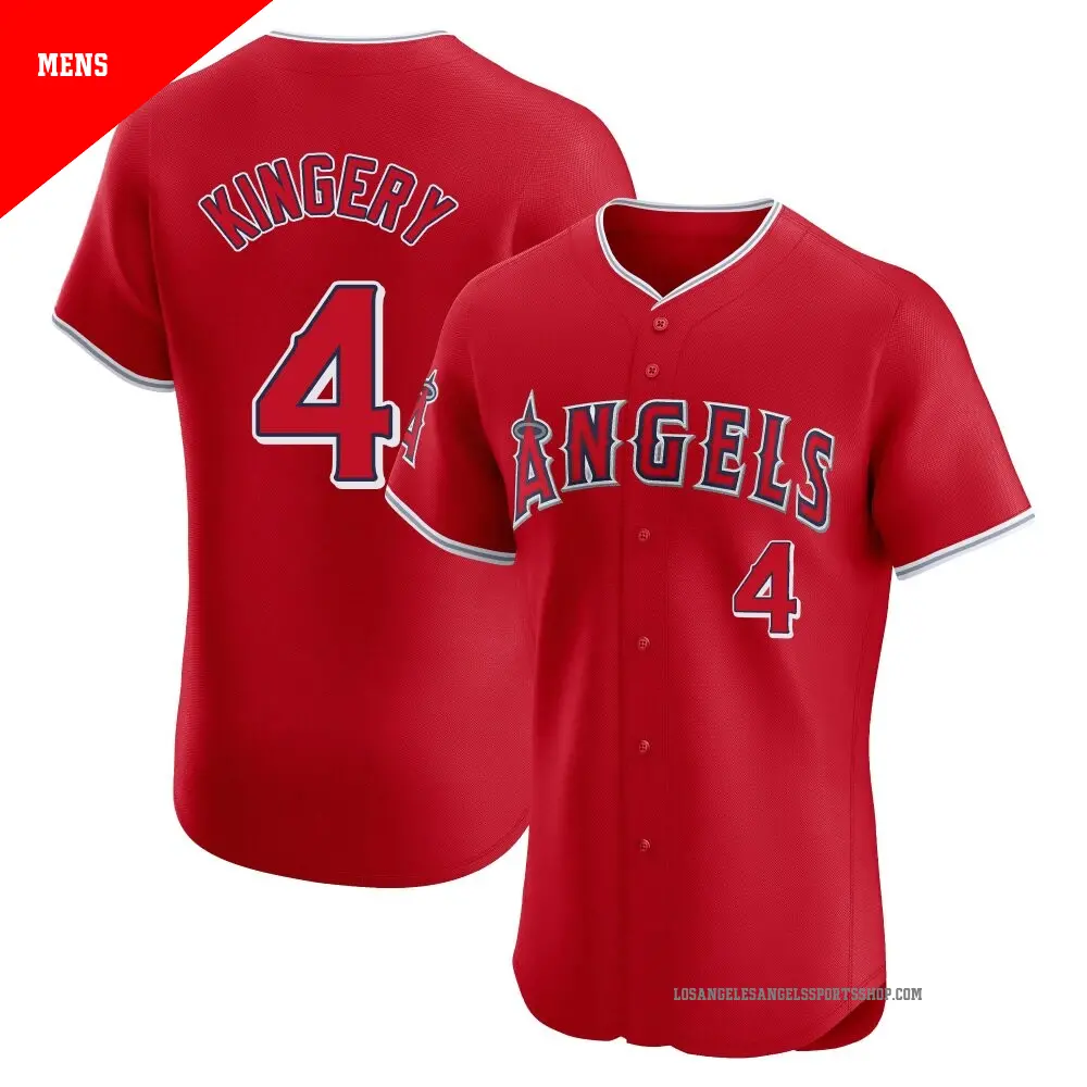 Men's ＃4 Scott Kingery Los Angeles Angels Red Elite Alternate Jersey