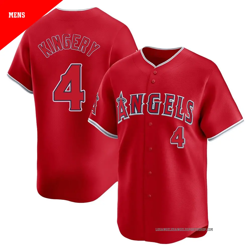 Men's ＃4 Scott Kingery Los Angeles Angels Red Limited Alternate Jersey