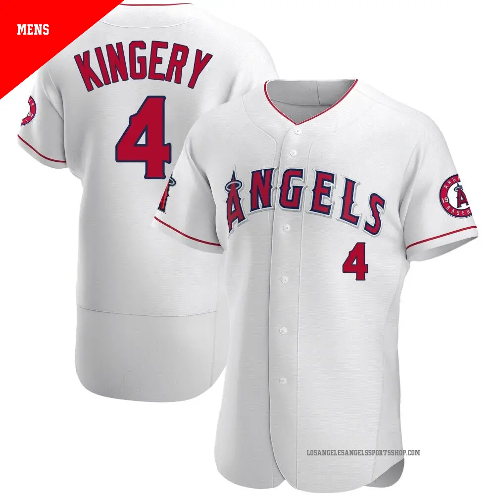 Men's ＃4 Scott Kingery Los Angeles Angels White Authentic Jersey