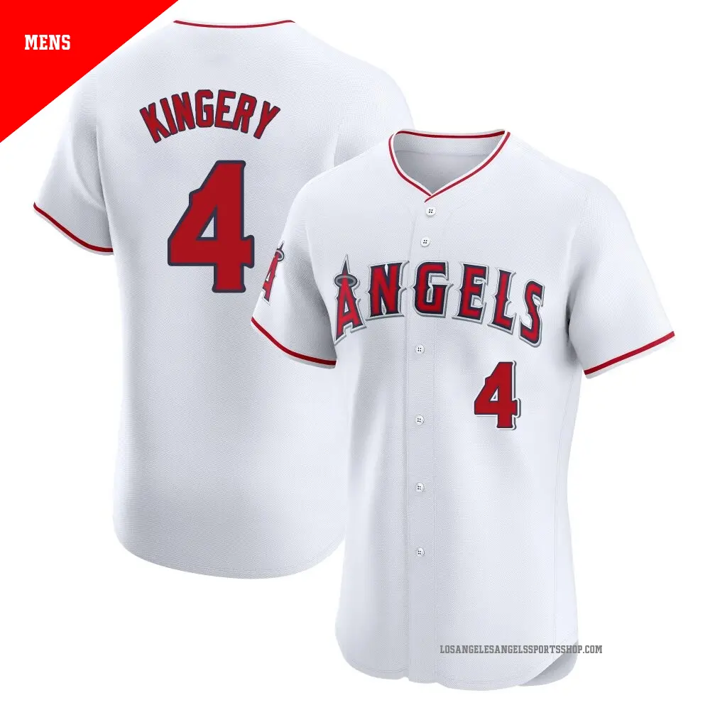 Men's ＃4 Scott Kingery Los Angeles Angels White Elite Home Jersey