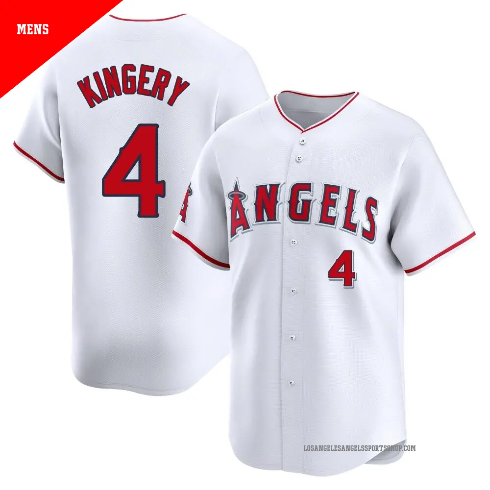 Men's ＃4 Scott Kingery Los Angeles Angels White Limited Home Jersey