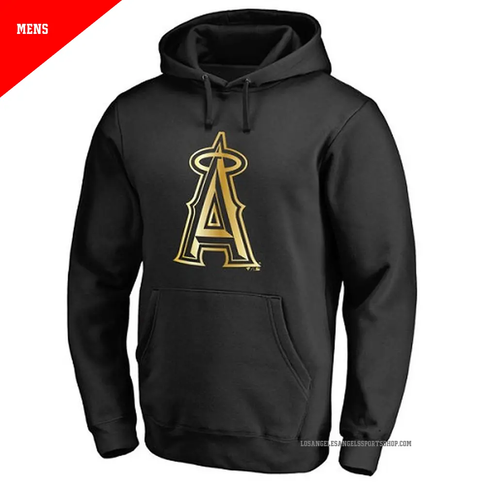 Men's Los Angeles Angels Gold Collection Pullover Hoodie - Black