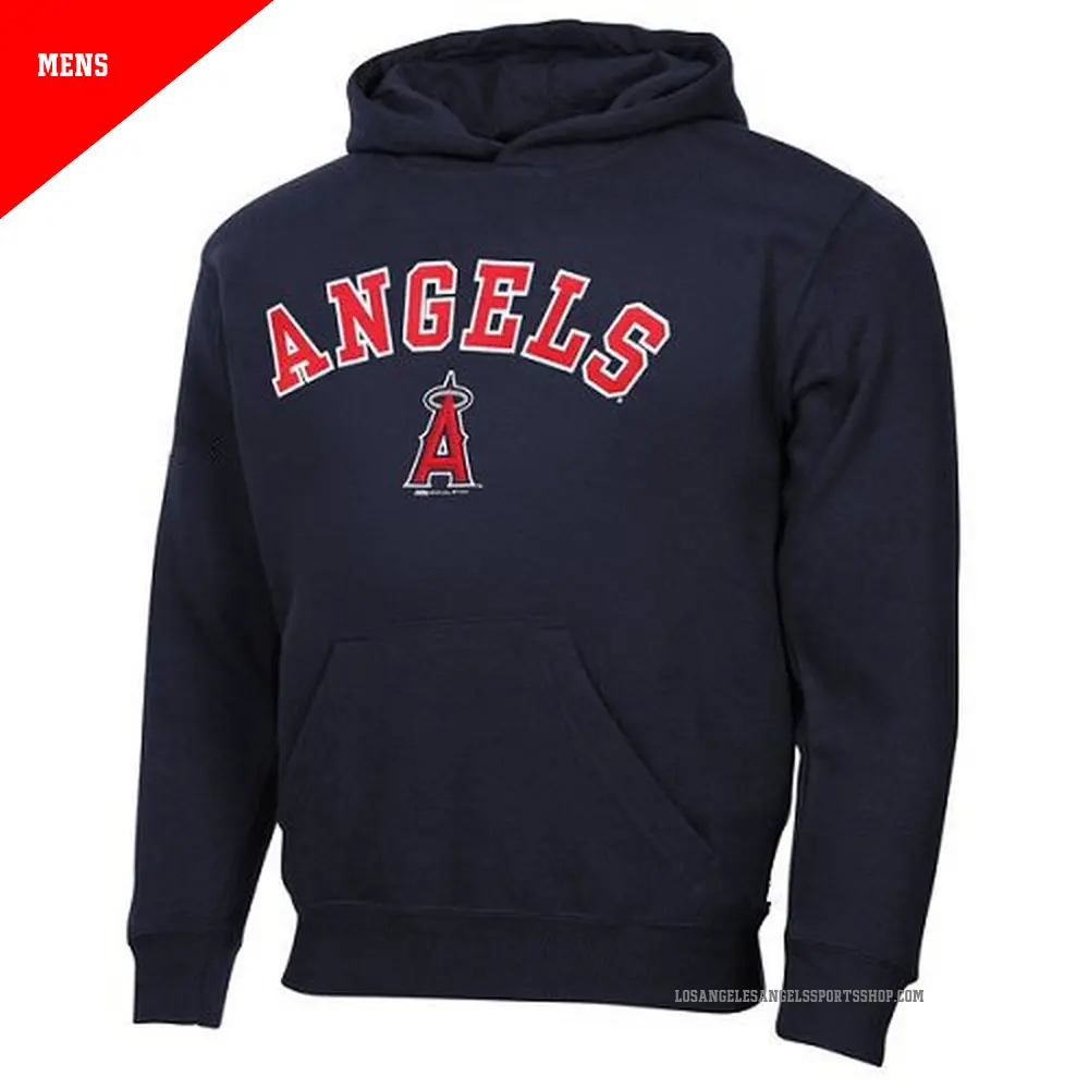 Men's Los Angeles Angels Navy Blue Stitches Fastball Fleece Pullover Hoodie -