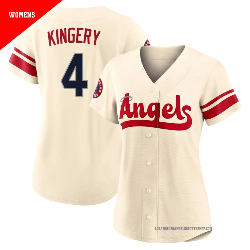 Women's ＃4 Scott Kingery Los Angeles Angels Cream Authentic 2022 City Connect Jersey