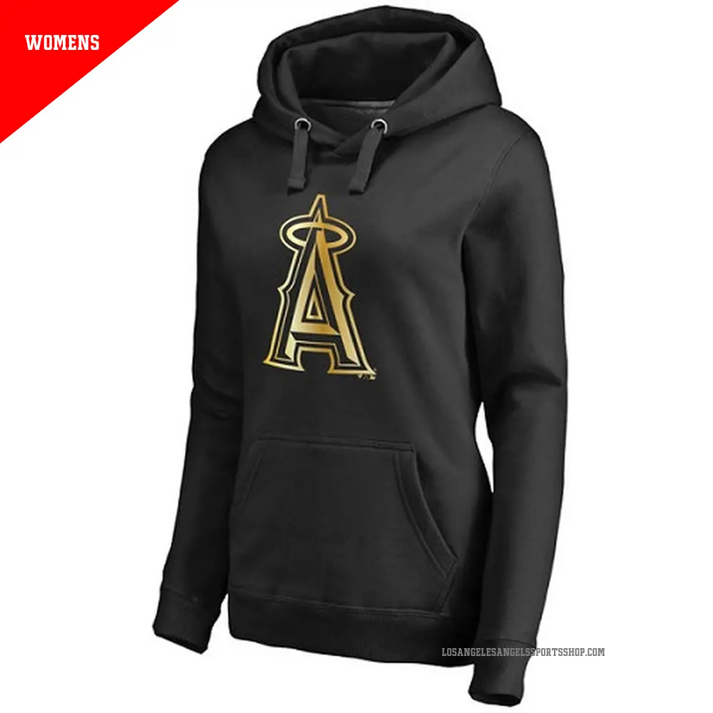 Women's Los Angeles Angels Gold Collection Pullover Hoodie - Black