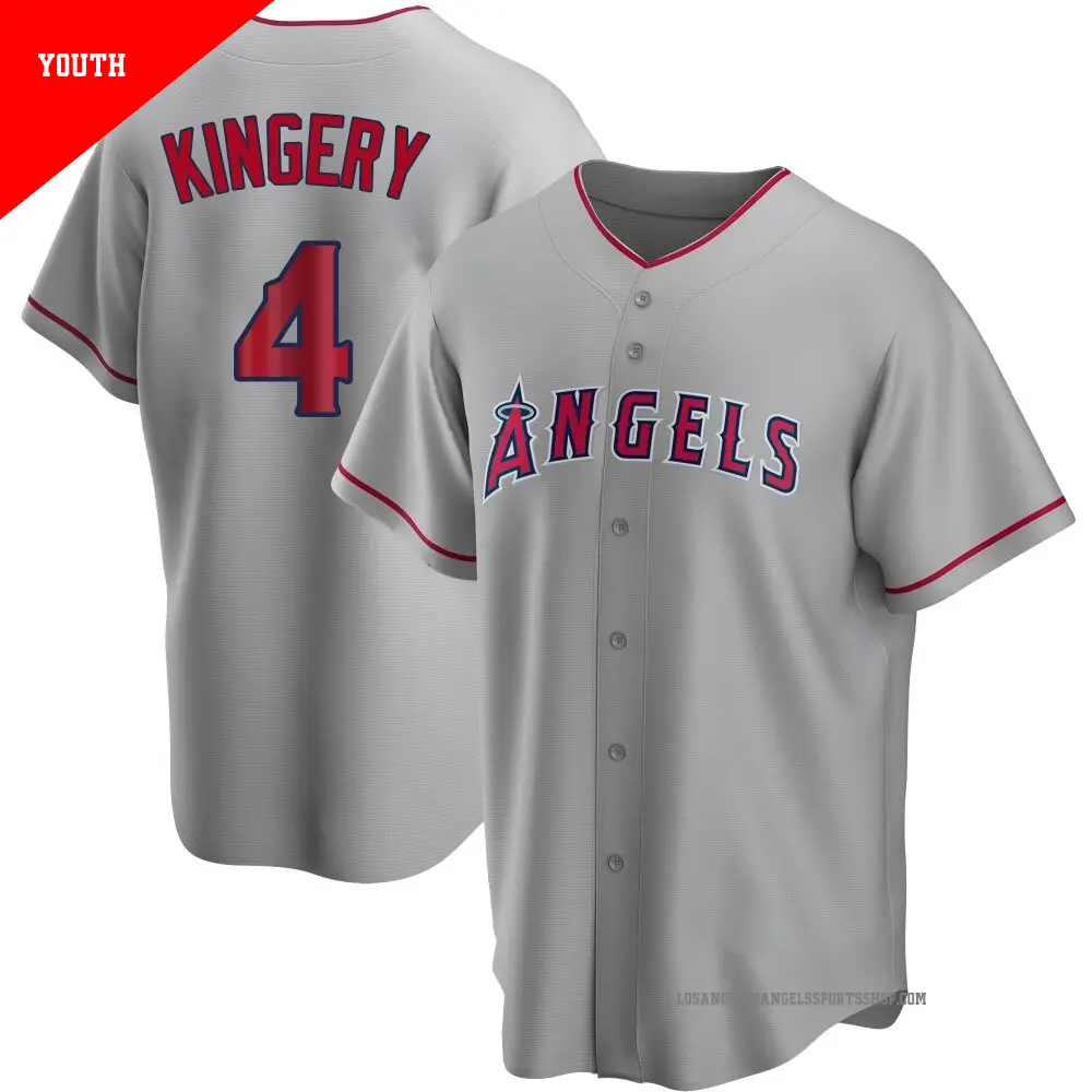 Youth ＃4 Scott Kingery Los Angeles Angels Replica Silver Road Jersey